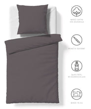 Ielādējiet video galerijas pārlūkā, Mako - Satīna gultas veļa Wild berry gray | Colors Fleuresse