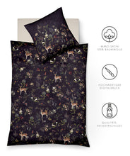 Ielādējiet video galerijas pārlūkā, Mako - Satīna gultas veļa Night Black | Bed Art Fleuresse