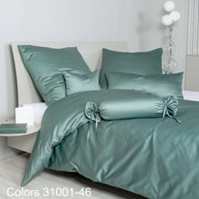 Ielādējiet video galerijas pārlūkā, Mako - Satīna gultas veļa Sage Green | Exclusive JANINE