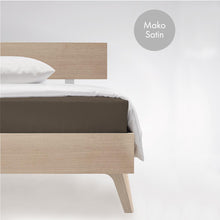 Ielādējiet video galerijas pārlūkā, Satīna palags bez gumijas Espresso | fleuresse