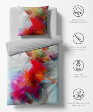Ielādējiet video galerijas pārlūkā, Mako - Satīna gultas veļa Colorful | Bed Art Fleuresse 
