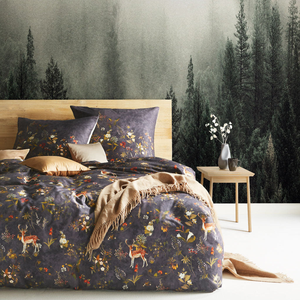 Mako - Satīna gultas veļa Night Black | Bed Art Fleuresse