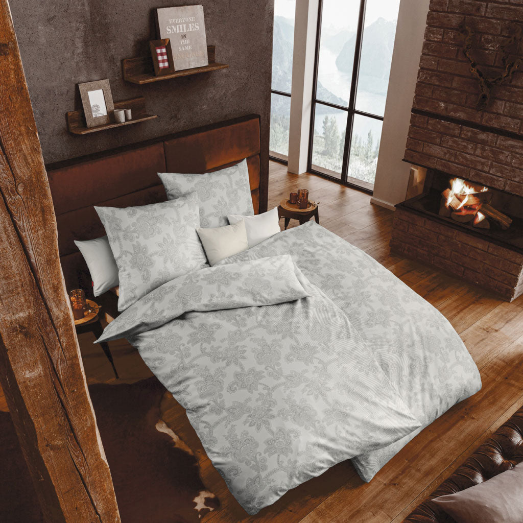 Flaneļa gultas veļa Jacquard Silver | Lech Fleuresse