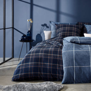 Flaneļa gultas veļa | Dark blue - braun Lech Fleuresse