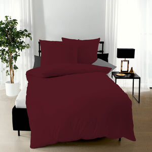Mako - Satīna gultas veļa | Uni Burgundy kaeppel